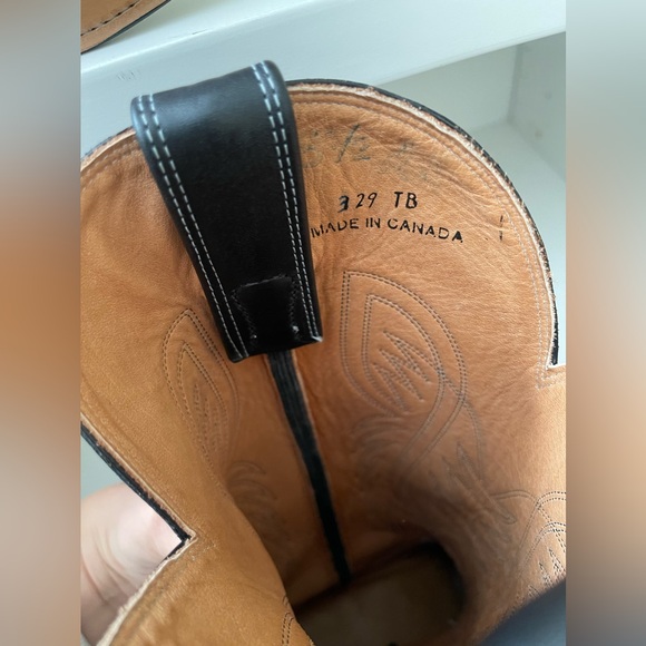 NWT Alberta Boot Company Black Cowhide Western Cowboy Boots Women Size 8.5 US - Picture 5 of 8